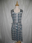 1940's Dress Blue Plaid
